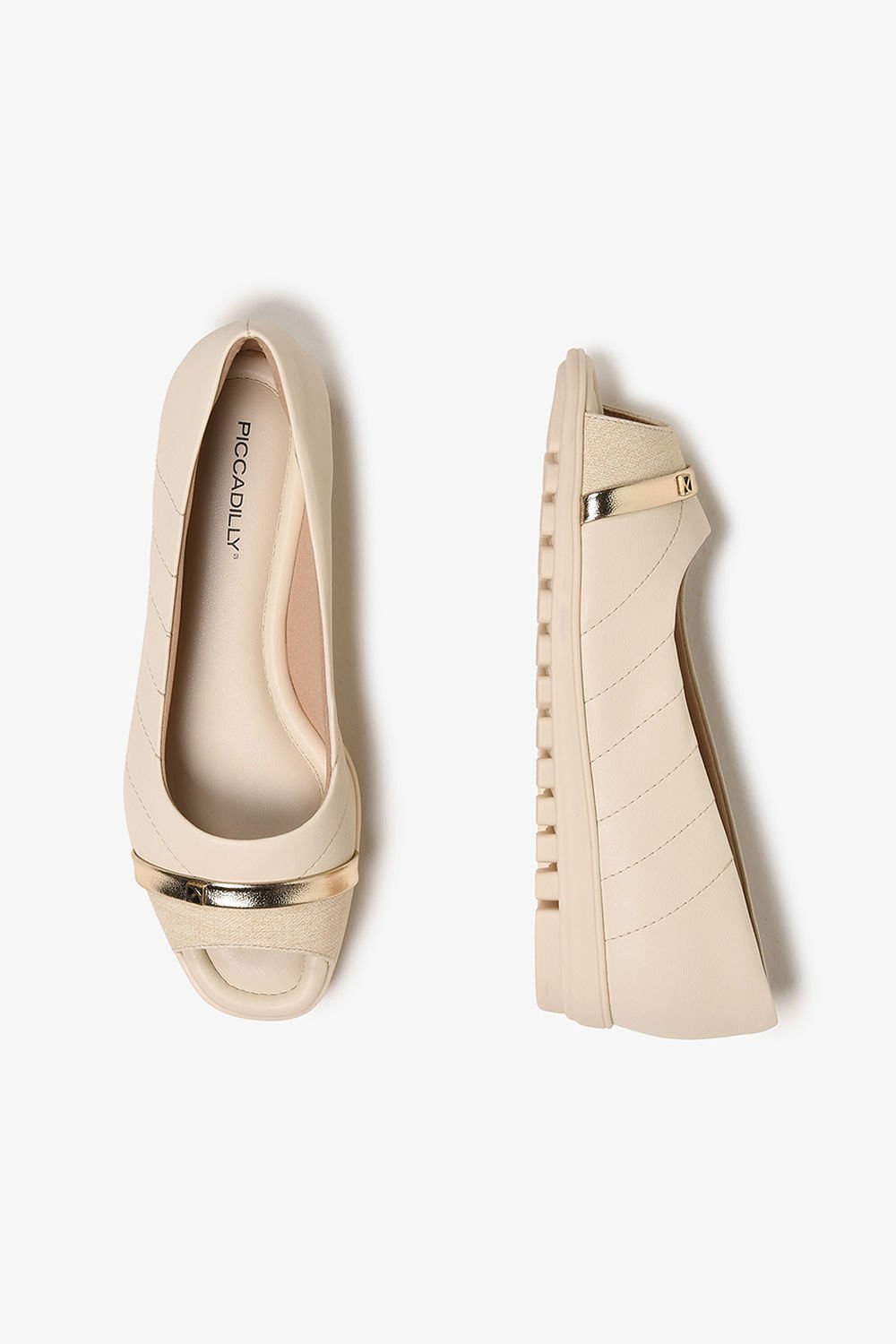 Sandália Feminina Peep Toe piccadilly Donisete Off White 3