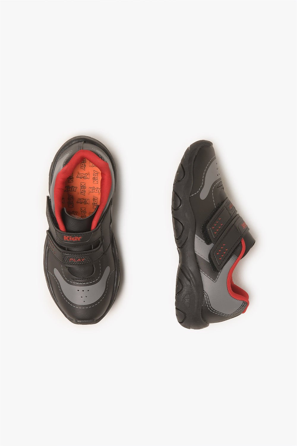 Tênis Infantil Kidy Play Respitec Preto/Cinza/Vermelho 3