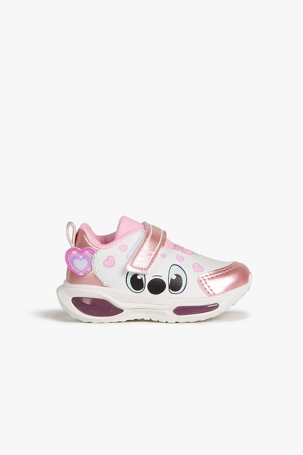 Tênis Casual Infantil Mini Pé Personagens Branco/Rosa 2