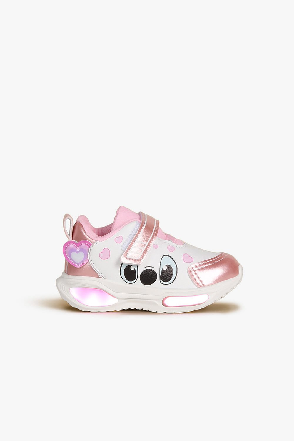 Tênis Casual Infantil Mini Pé Personagens Branco/Rosa 3