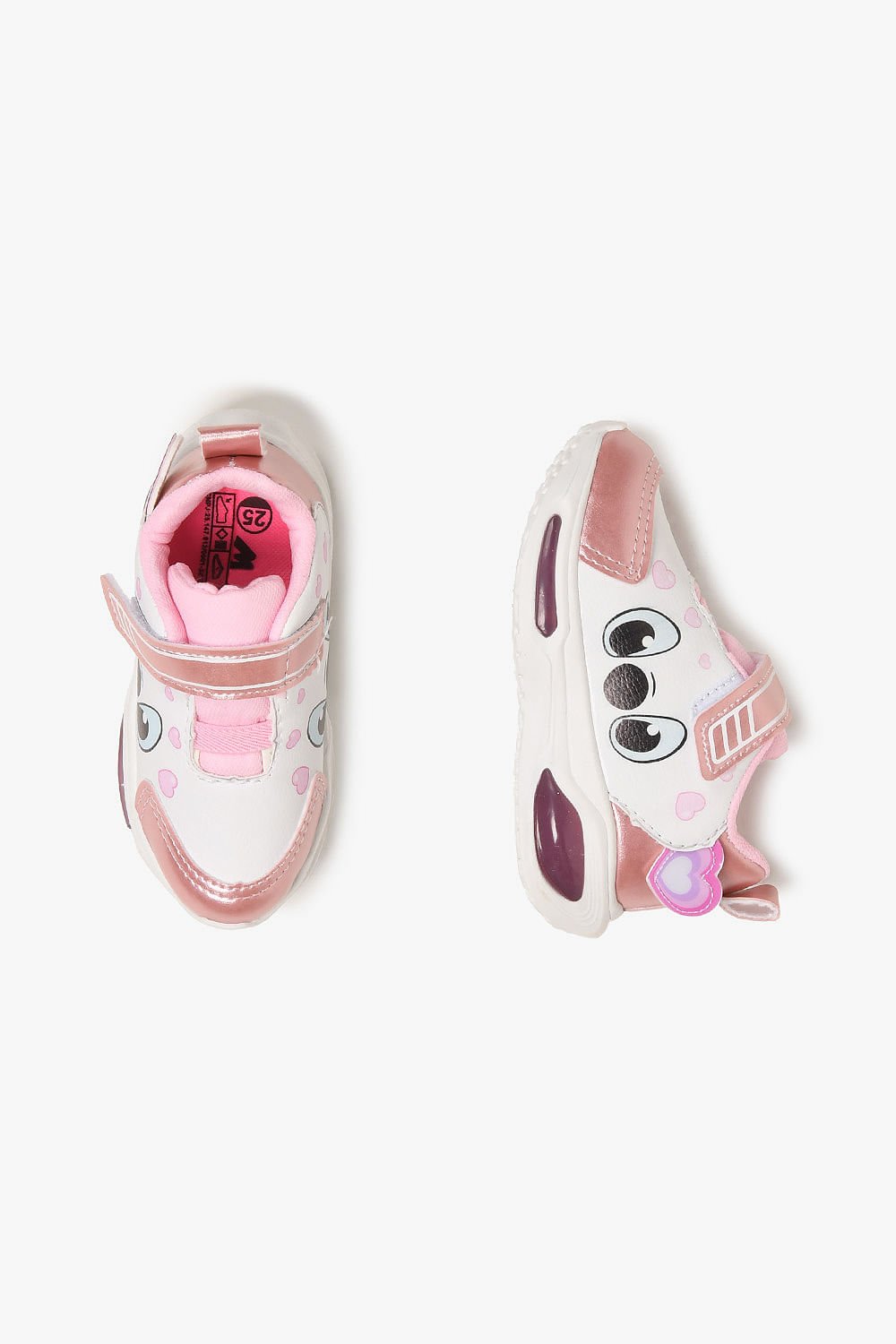 Tênis Casual Infantil Mini Pé Personagens Branco/Rosa 4