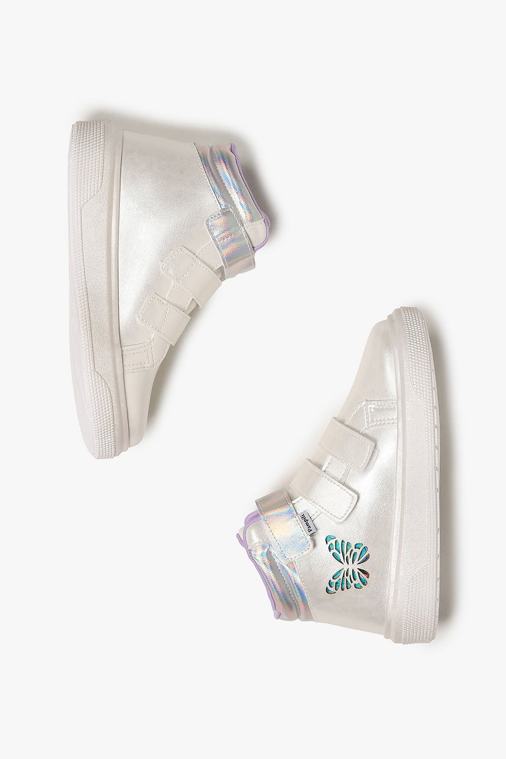 Tênis Infantil Cano Alto Pampili Butterfly de Led Branco 3