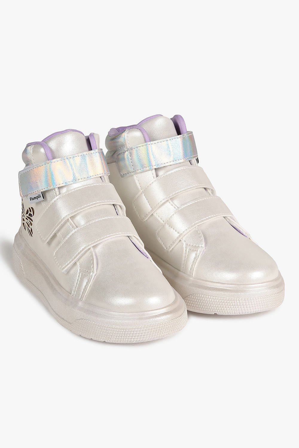 Tênis Infantil Cano Alto Pampili Butterfly de Led Branco 4