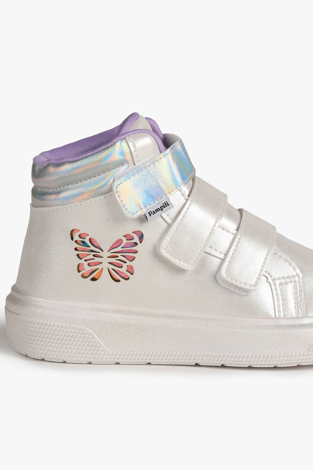 Tênis Infantil Cano Alto Pampili Butterfly de Led Branco 5