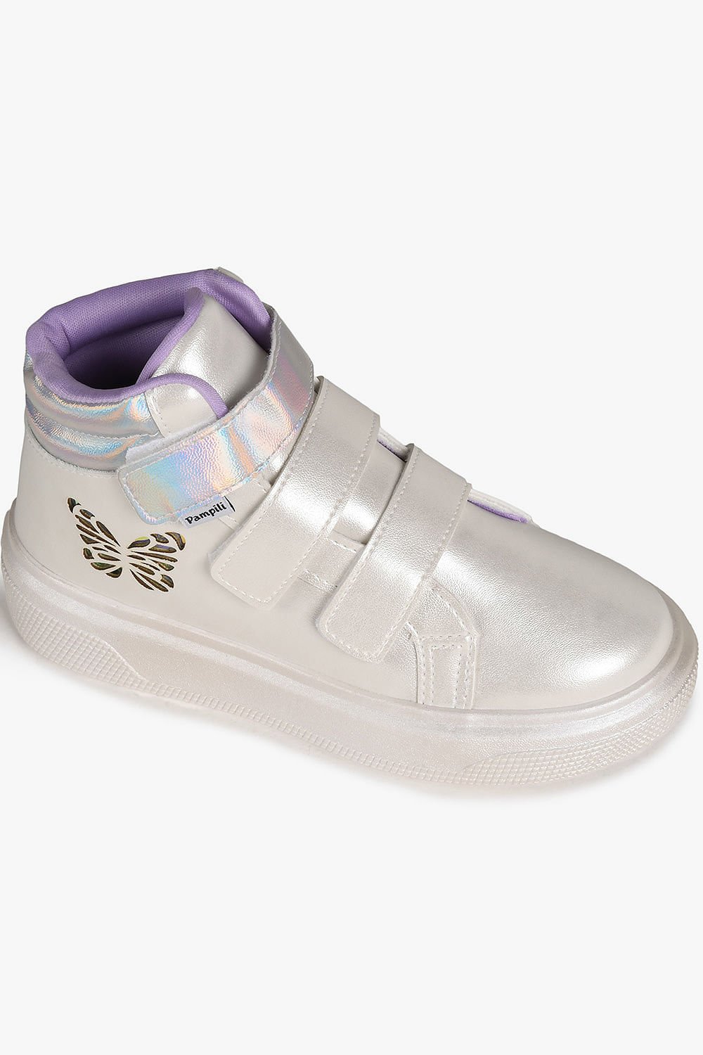 Tênis Infantil Cano Alto Pampili Butterfly de Led Branco 6