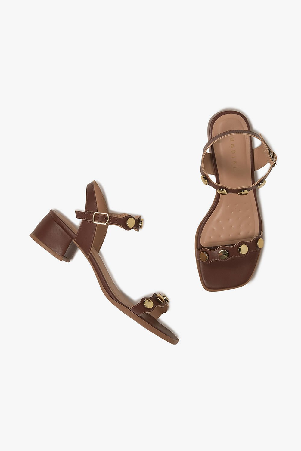 Sandália Feminina Salto Baixo Mundial Aila Café 3