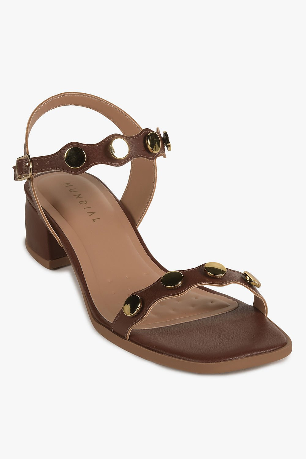 Sandália Feminina Salto Baixo Mundial Aila Café 4
