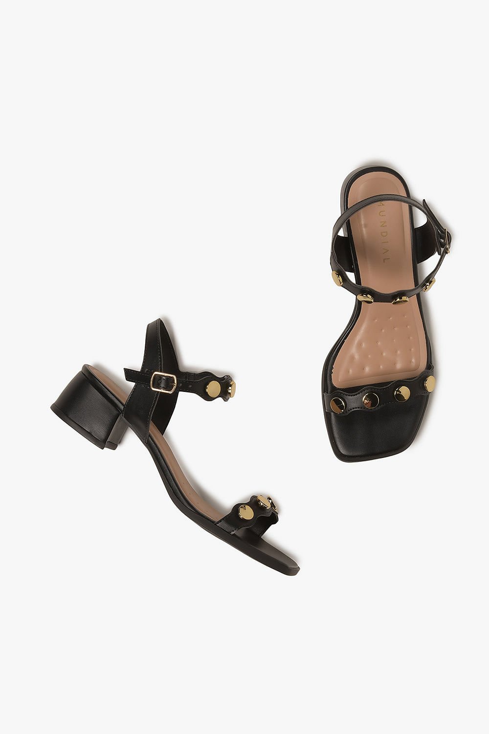 Sandália Feminina Salto Baixo Mundial Aila Preto 3