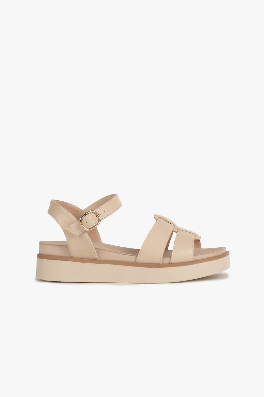 Sandália Feminina Flatform Mundial Raveny Bege 1