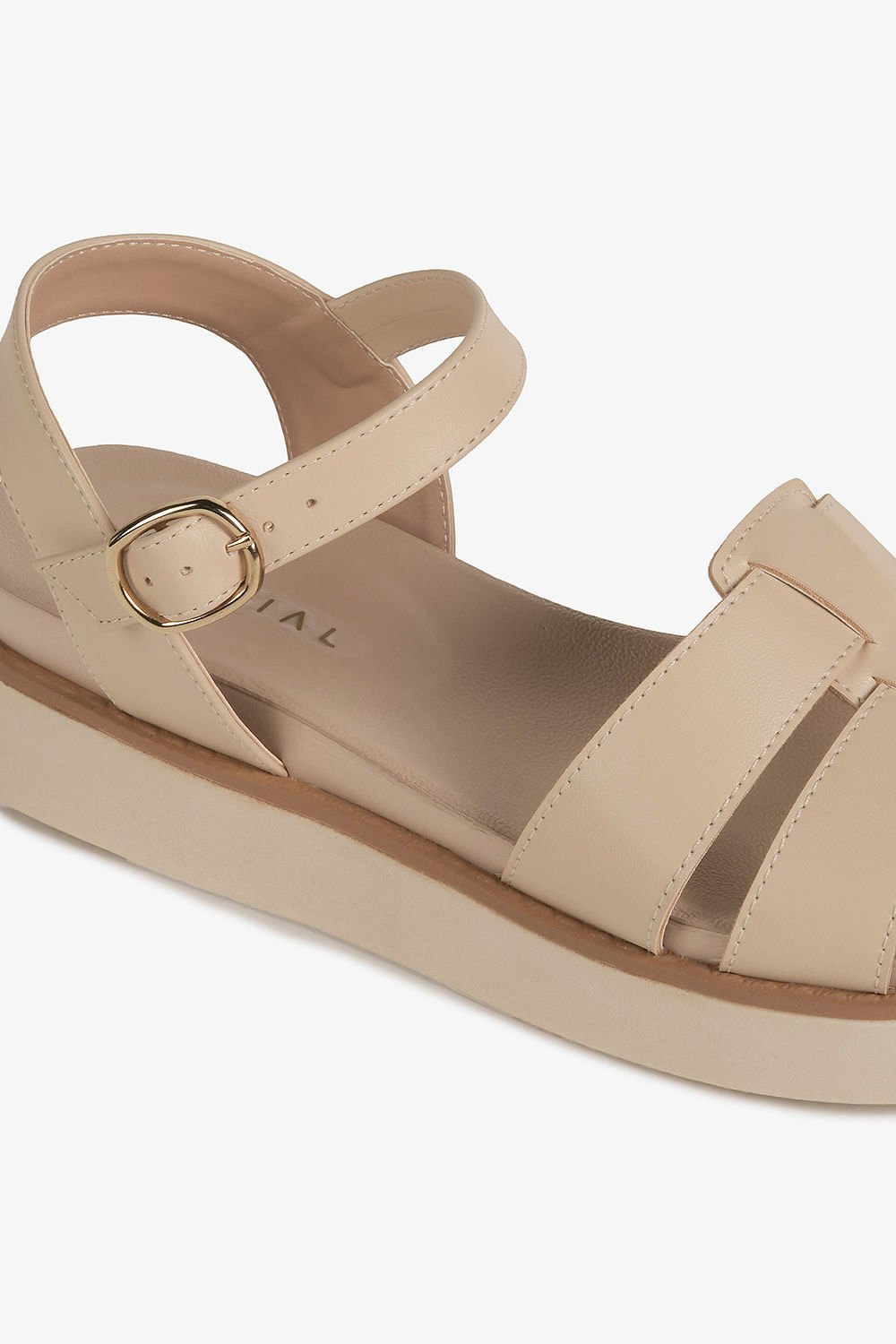 Sandália Feminina Flatform Mundial Raveny Bege 2