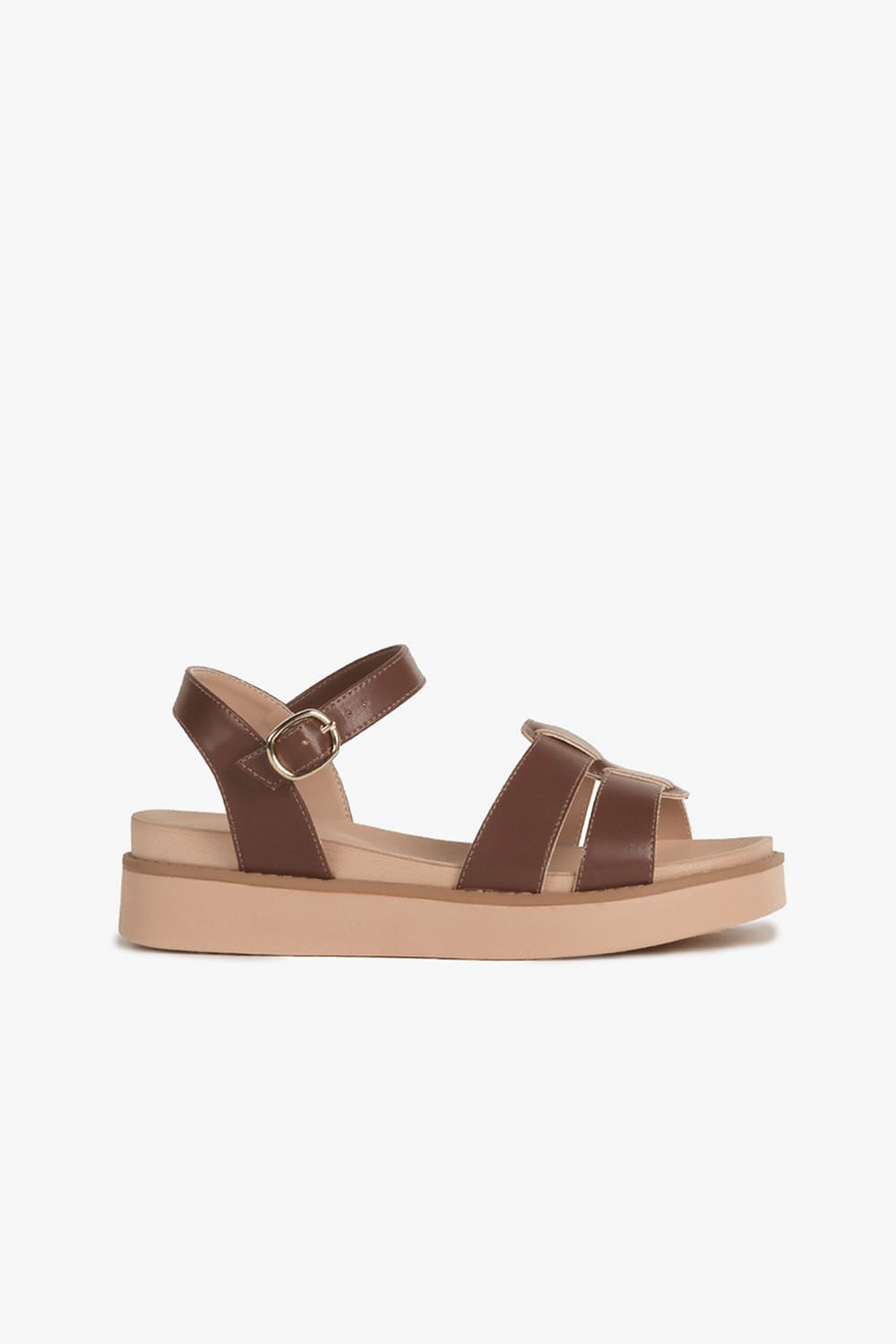 Sandália Feminina Flatform Mundial Raveny Café 1