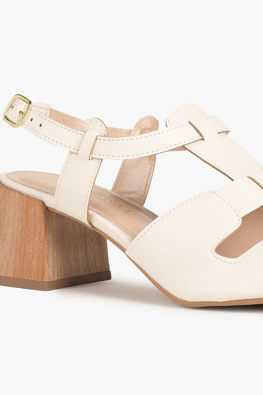 Sandália Feminina Salto Médio Mundial Verena Off White 2