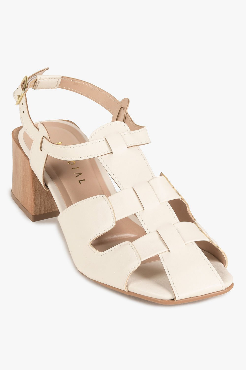 Sandália Feminina Salto Médio Mundial Verena Off White 4