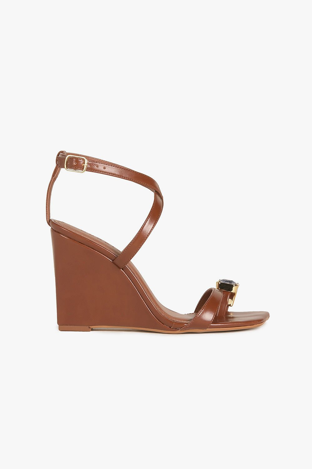 Sandália Feminina Anabela Mundial Matilda Caramelo 1