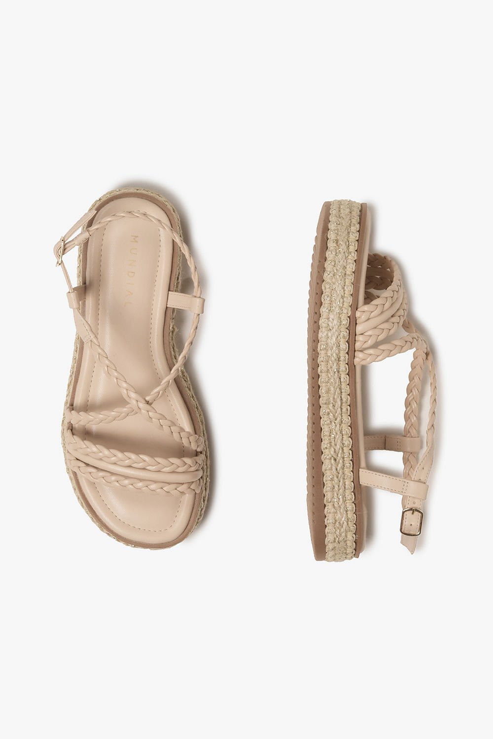 Sandália Feminina Flatform Mundial Ava Bege 3