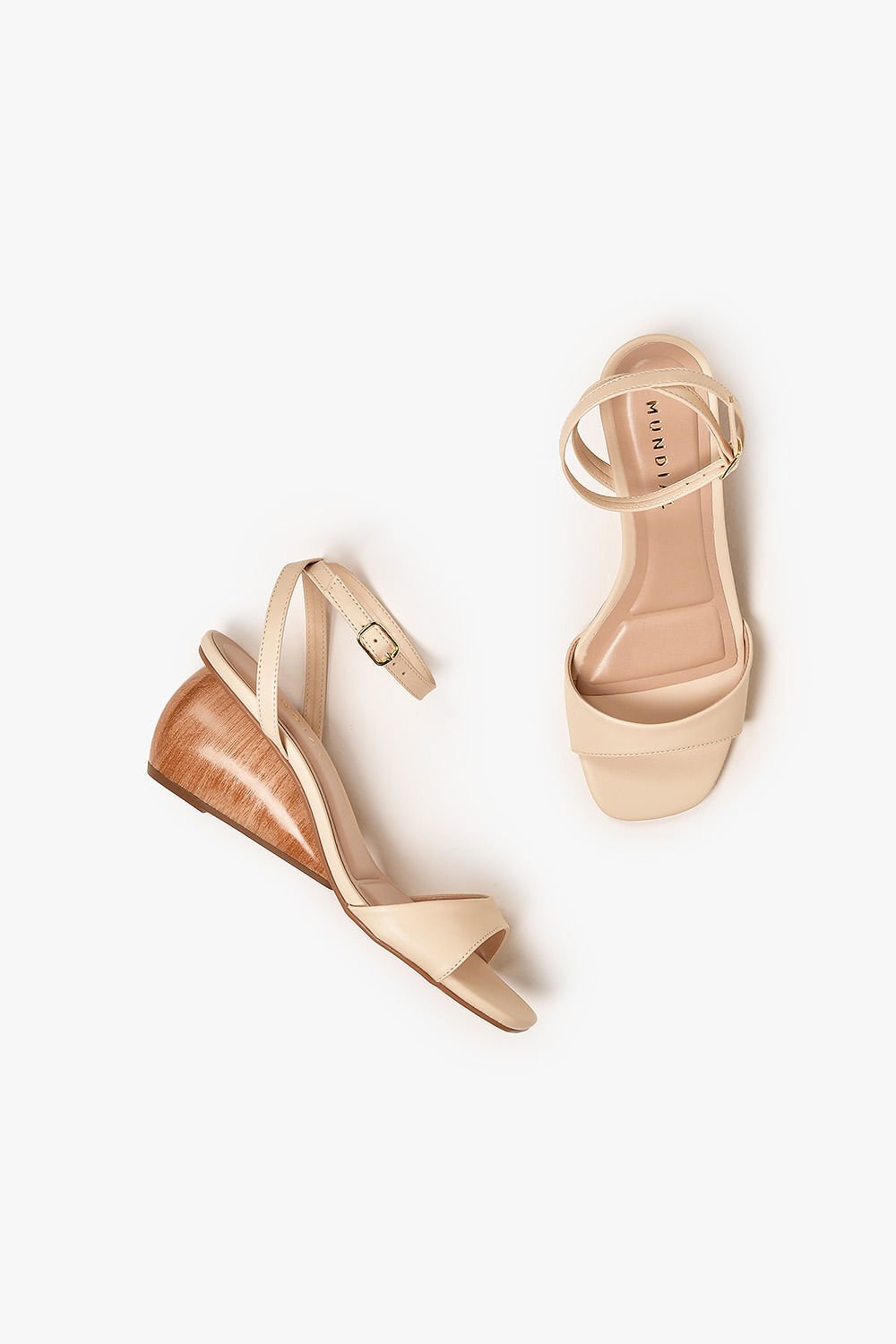 Sandália Feminina Anabela Mundial Thianna Bege 3