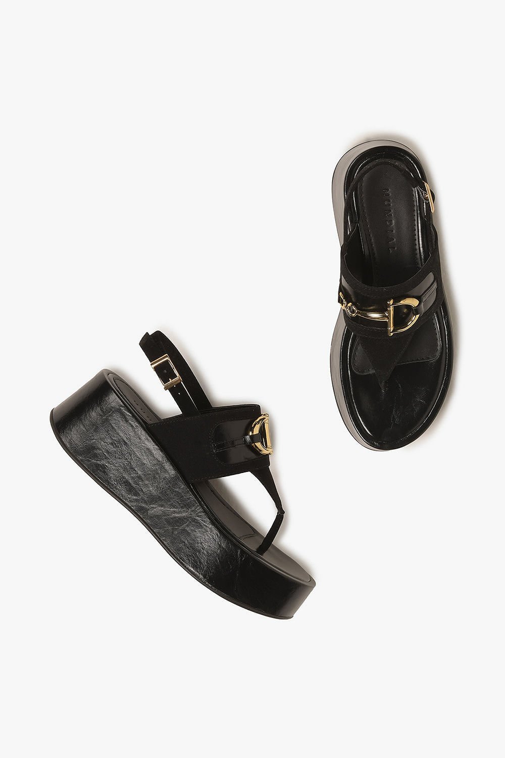 Sandália Feminina Plataforma Mundial Anneliese Preto 3