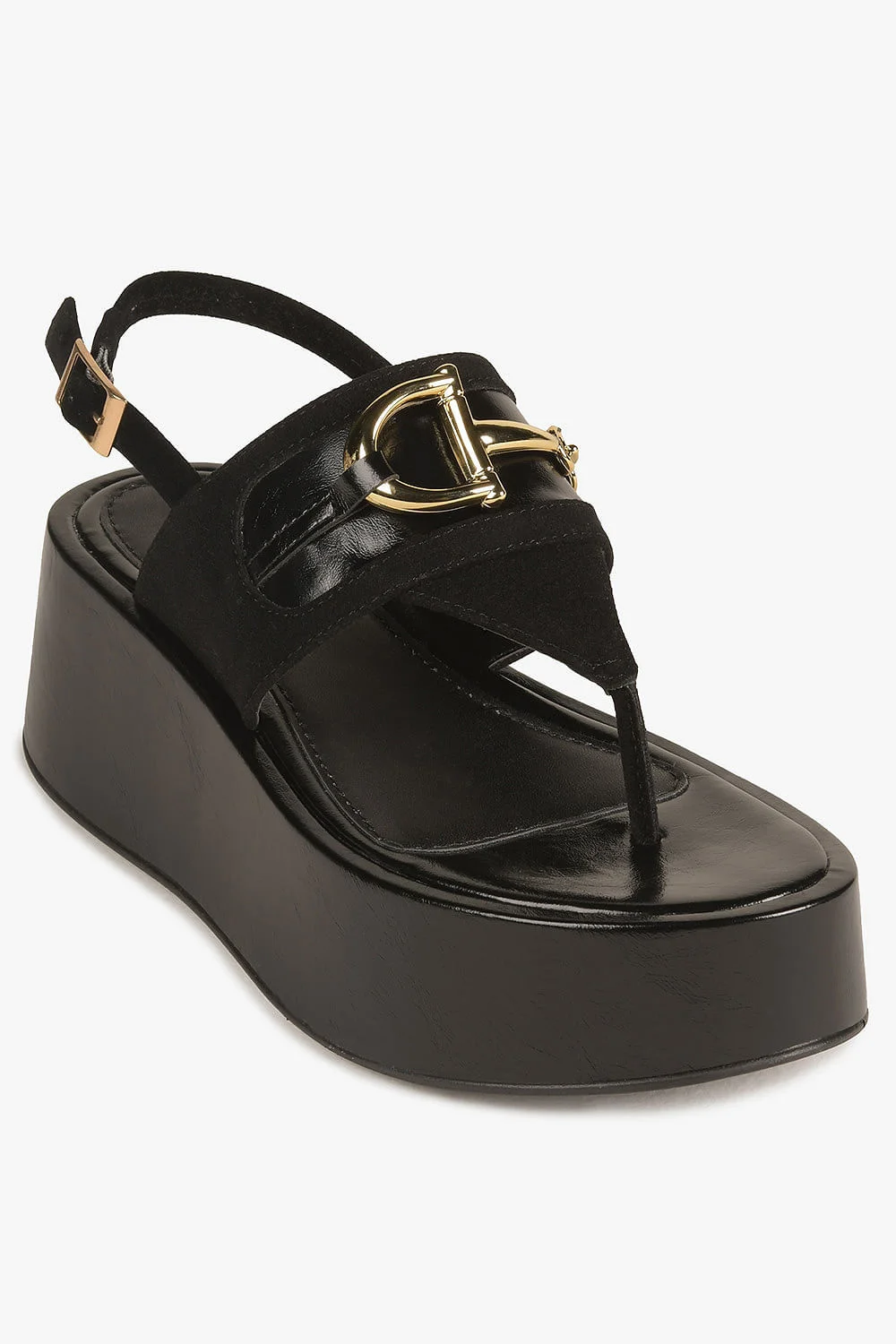 Sandália Feminina Plataforma Mundial Anneliese Preto 4