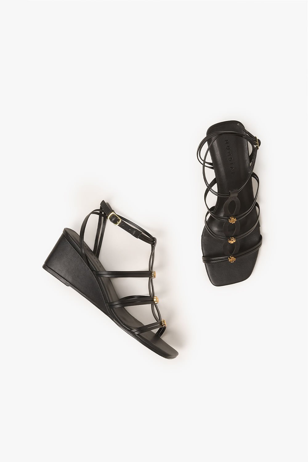 Sandália Feminina Anabela Mundial Harlow Preto 3