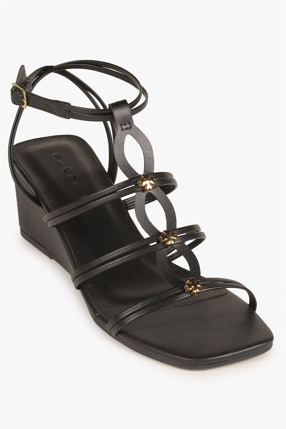 Sandália Feminina Anabela Mundial Harlow Preto 4