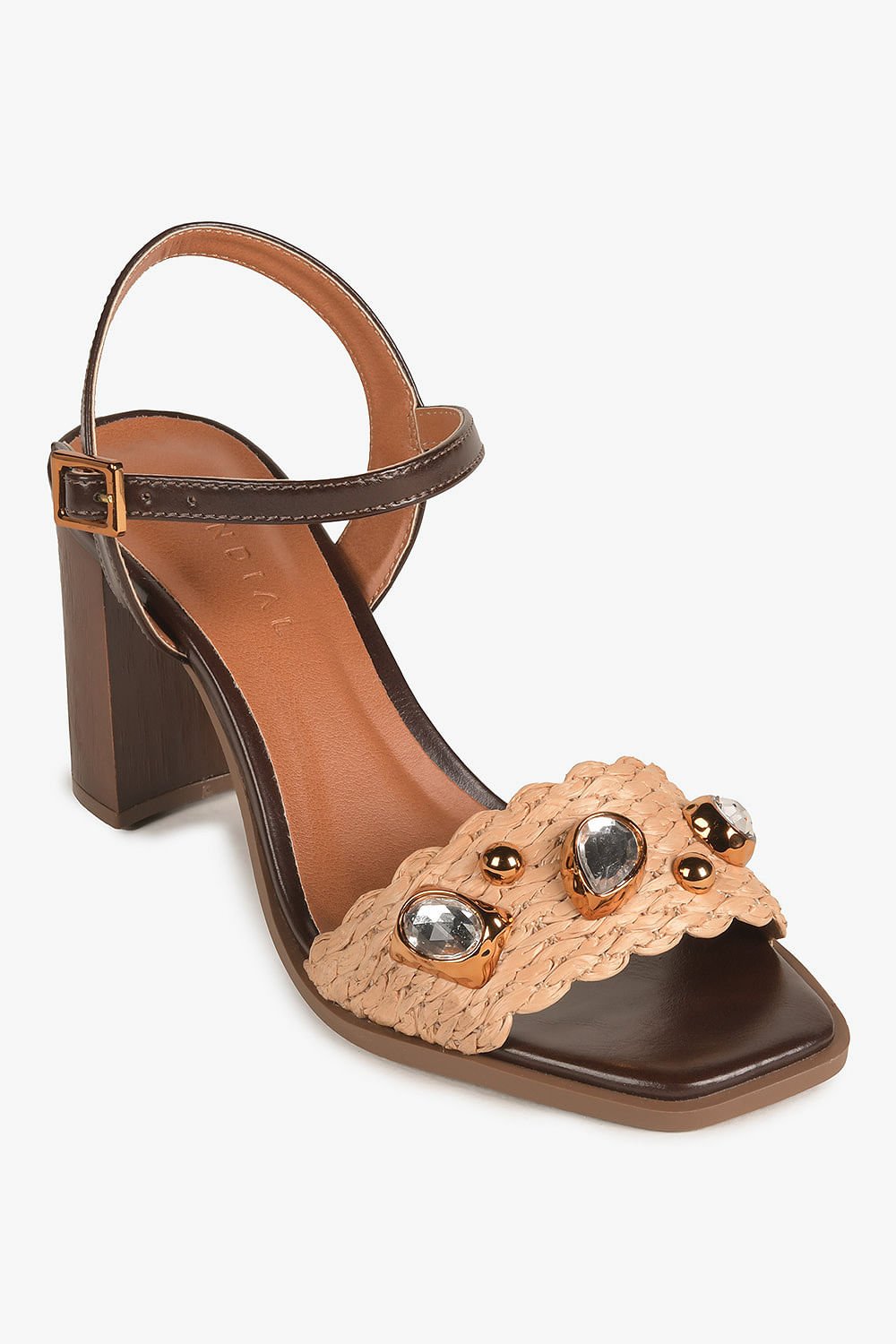 Sandália Feminina Salto Alto Mundial Eleni Café/Bege 4