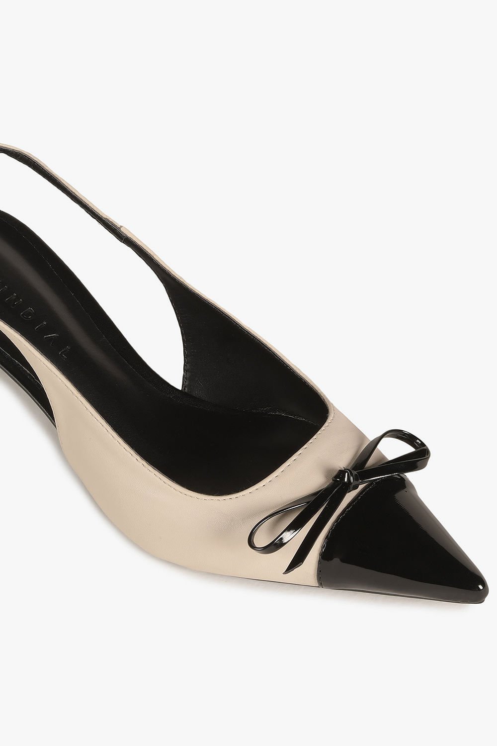 Sapato Feminino Slingback Mundial Polianna Off White/Preto 2