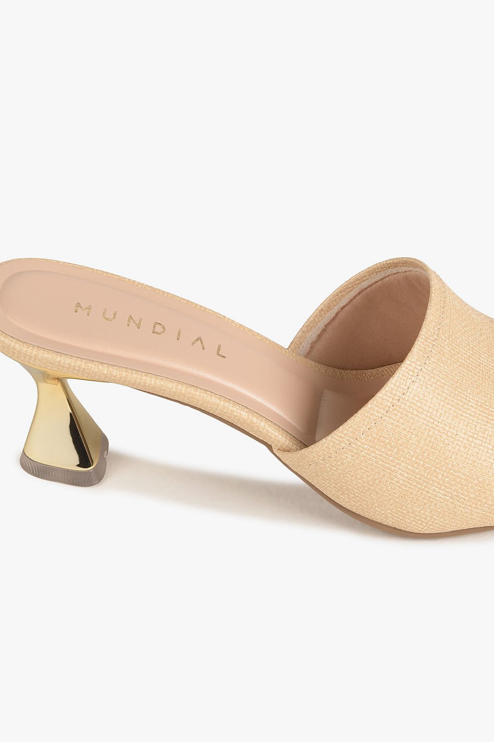 Tamanco Feminino Salto Médio Mundial Wendy Bege 2