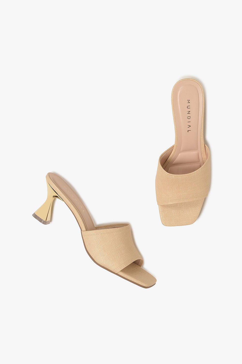 Tamanco Feminino Salto Médio Mundial Wendy Bege 3