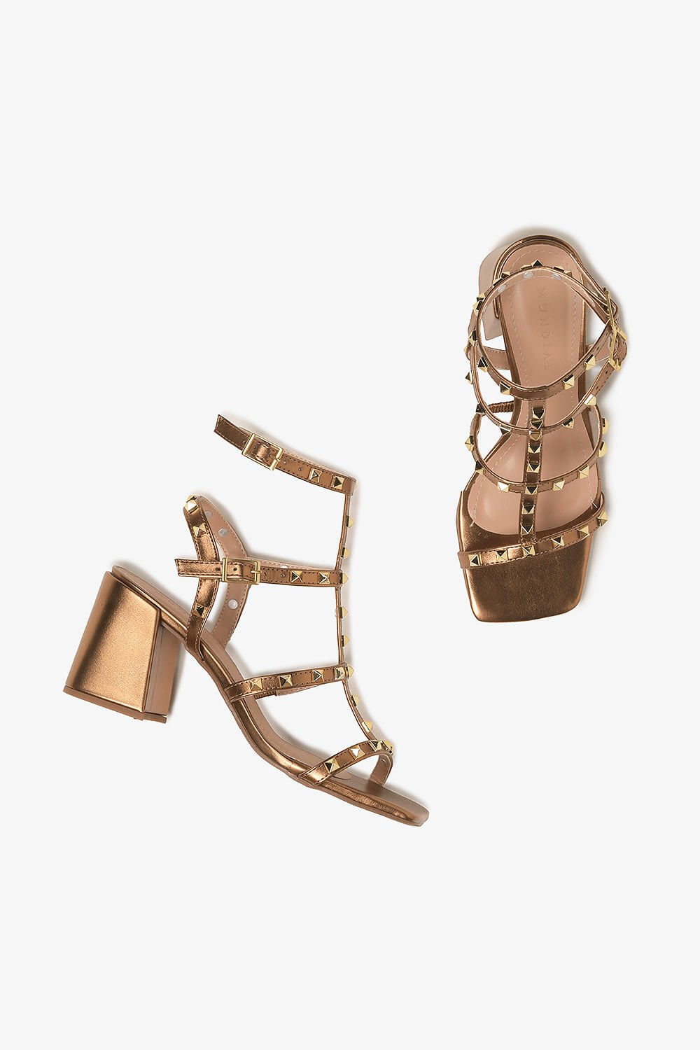 Sandália Feminina Salto Médio Mundial Annete Marrom 3