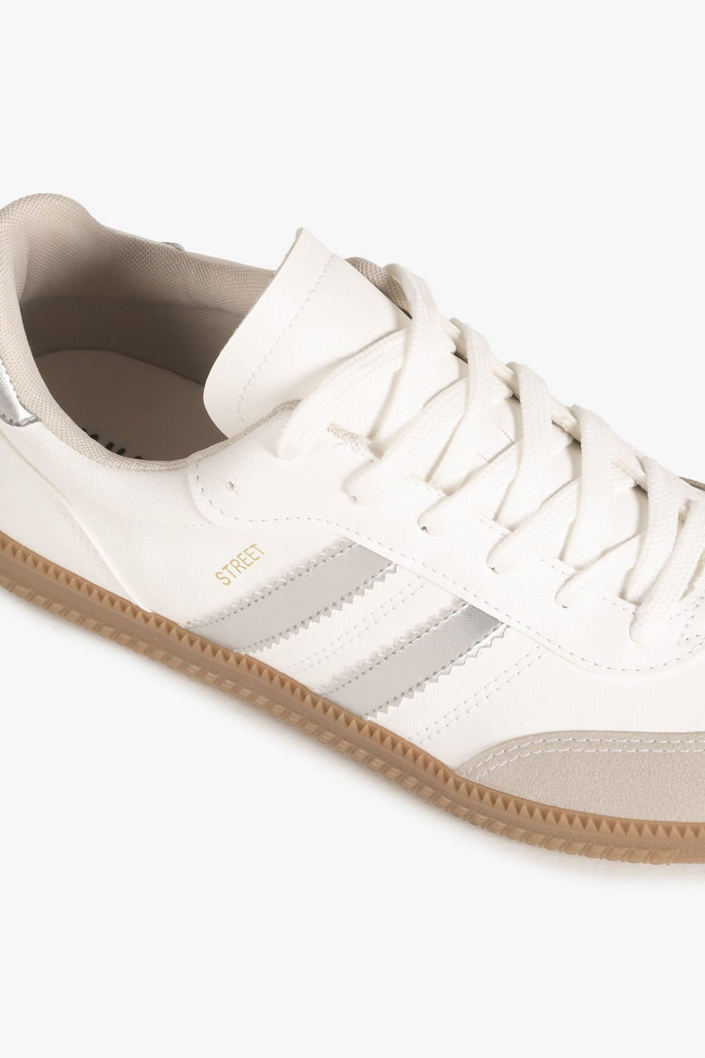 Tênis Feminino Casual Mundial Serenna Branco/Prata 2