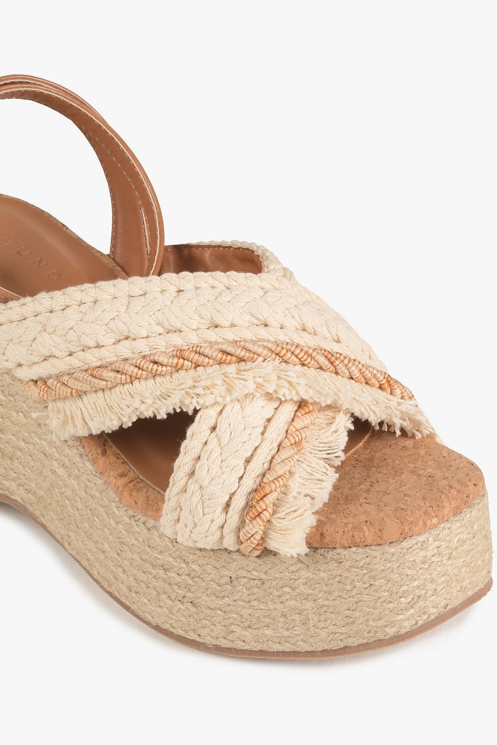 Sandália Feminina Anabela Mundial Isidora Bege 2