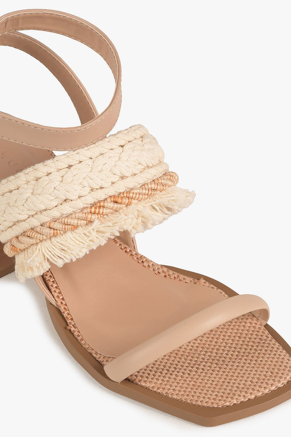 Sandália Feminina Salto Médio Mundial Jimena Bege 2