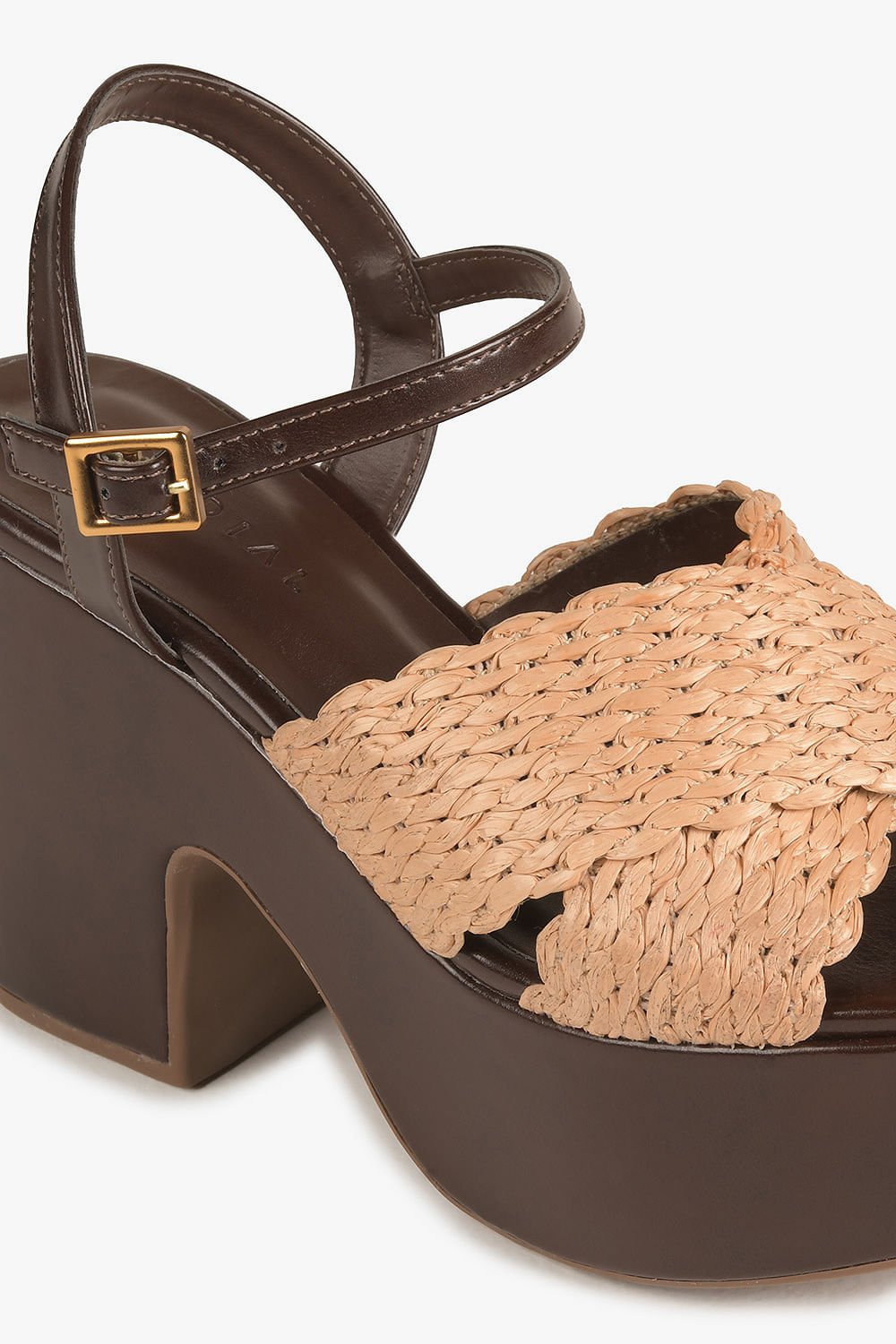 Sandália Feminina Meia-Pata Mundial Luane Café/Bege 2