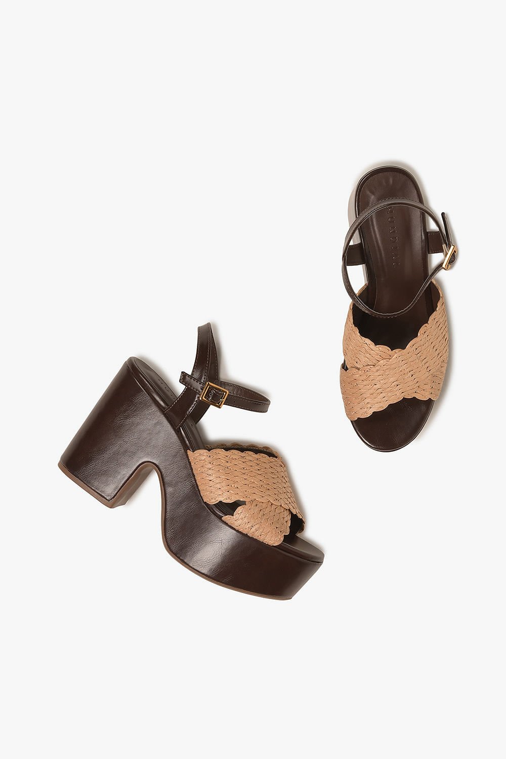 Sandália Feminina Meia-Pata Mundial Luane Café/Bege 3