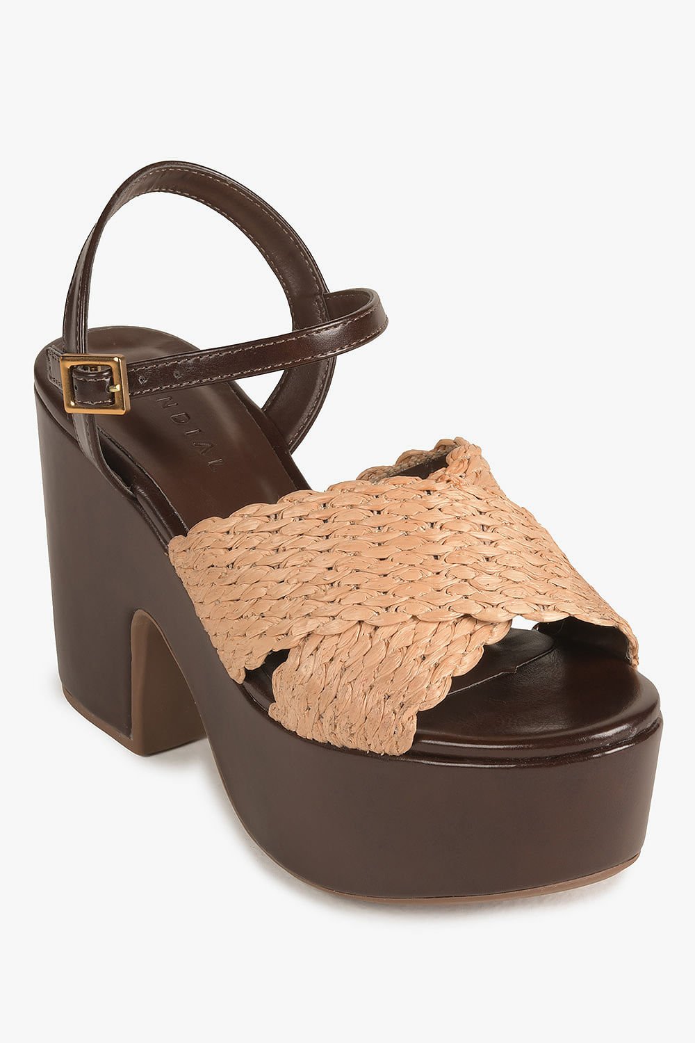 Sandália Feminina Meia-Pata Mundial Luane Café/Bege 4