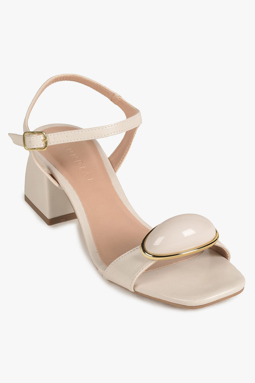 Sandália Feminina Salto Médio Mundial Caliope Off White 4