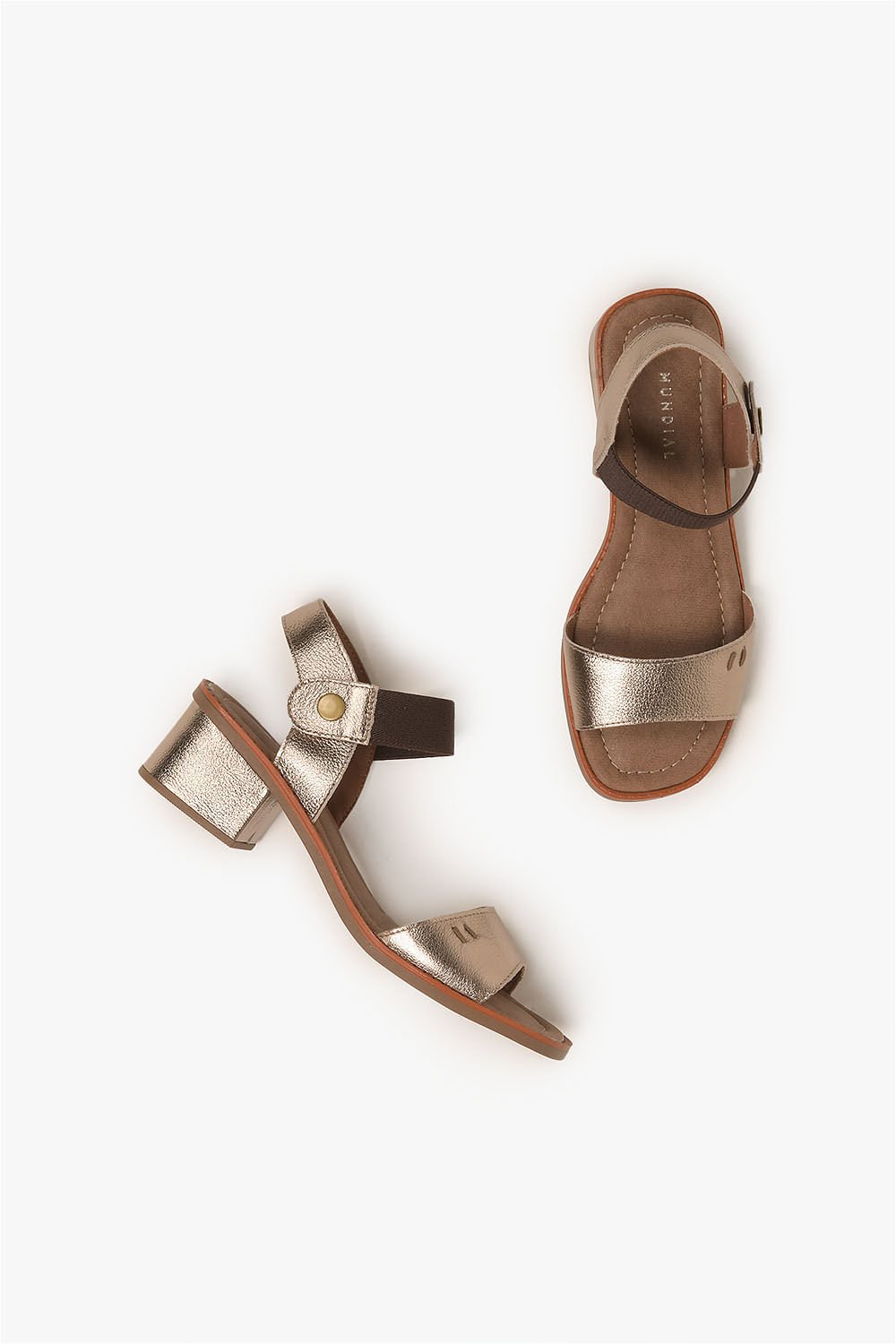 Sandália Feminina Salto Médio Mundial Fabiola Prata 3