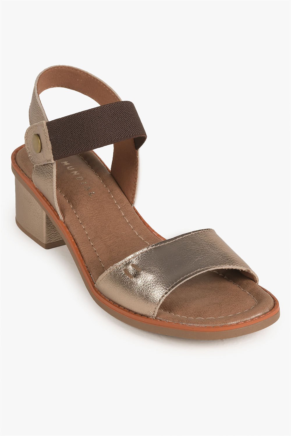 Sandália Feminina Salto Médio Mundial Fabiola Prata 4