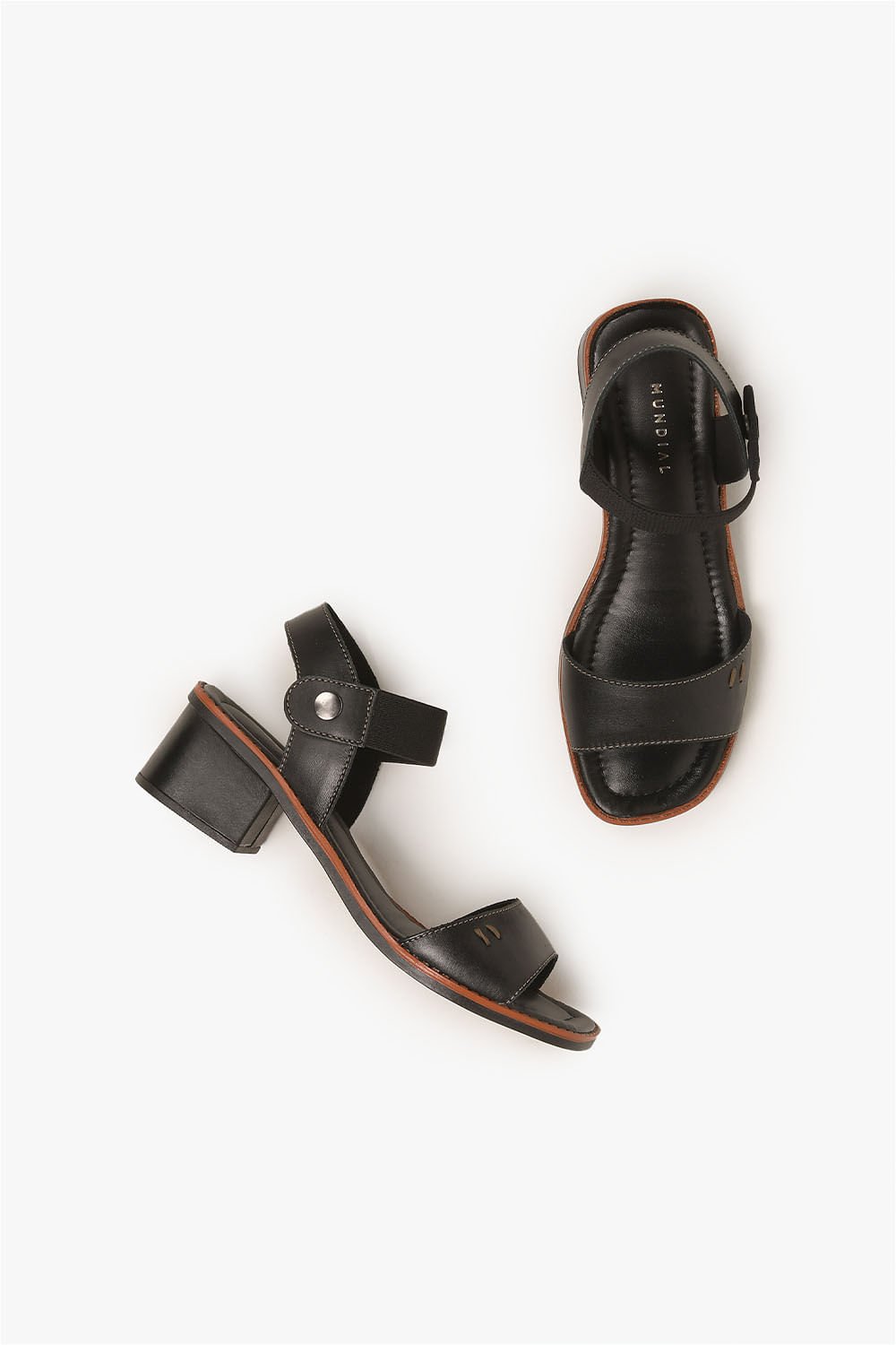 Sandália Feminina Salto Médio Mundial Fabiola Preto 3