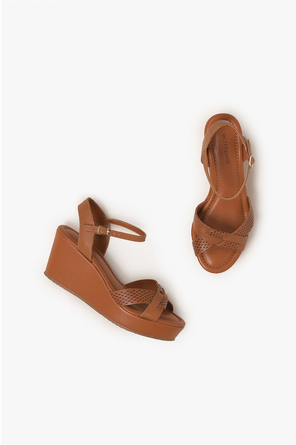 Sandália Feminina Anabela Bottero Roberta Marrom 3
