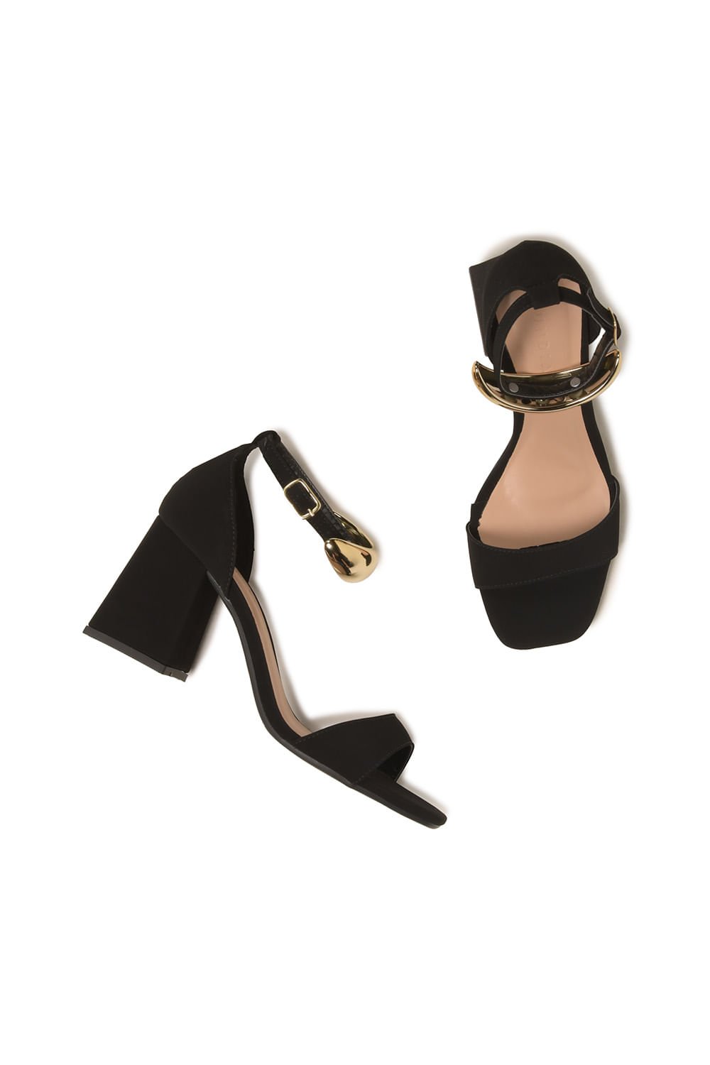 Sandália Feminina Salto Médio Mundial Kallista Preto 3