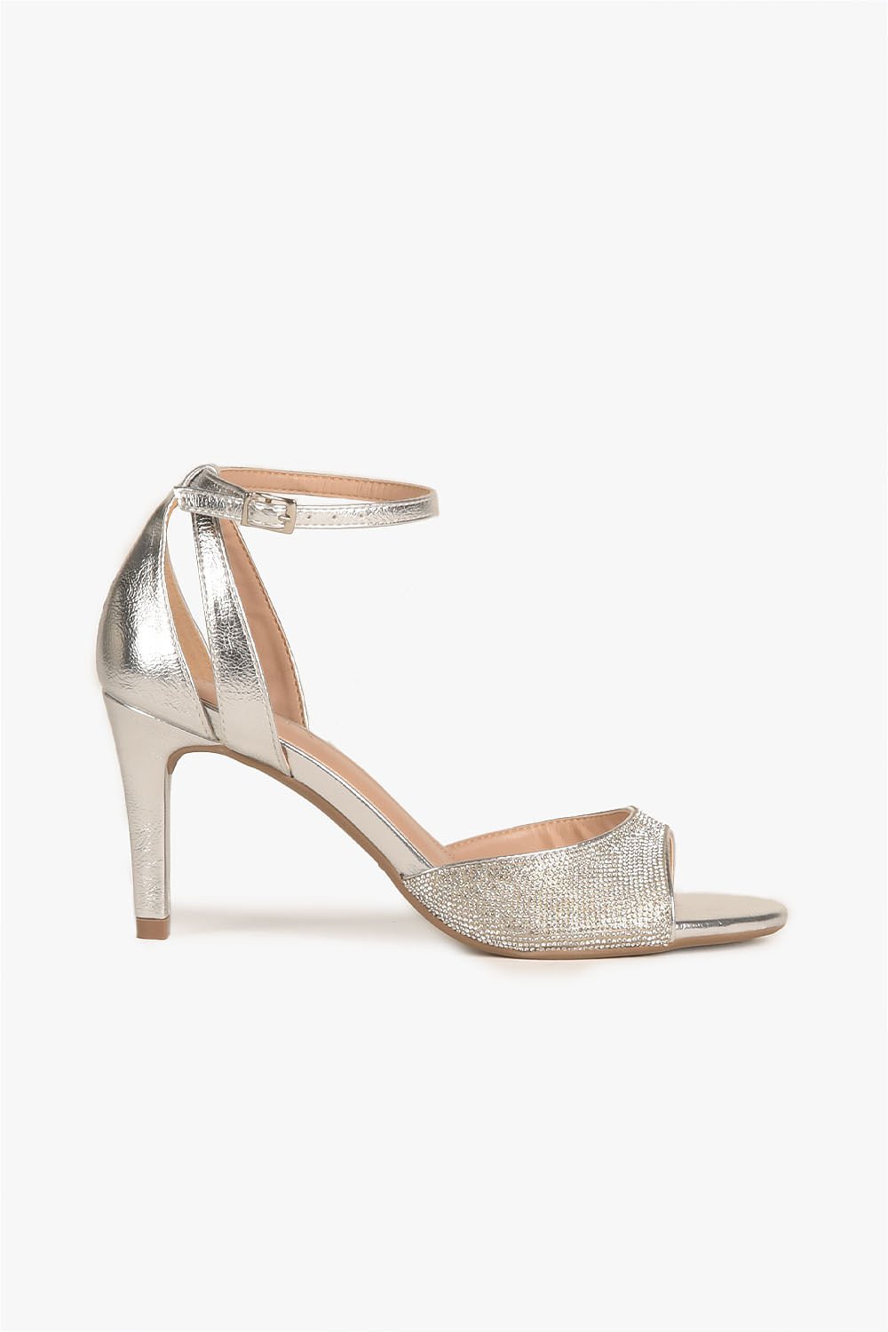 Sandália Feminina Salto Alto Mundial Miriel Prata 1