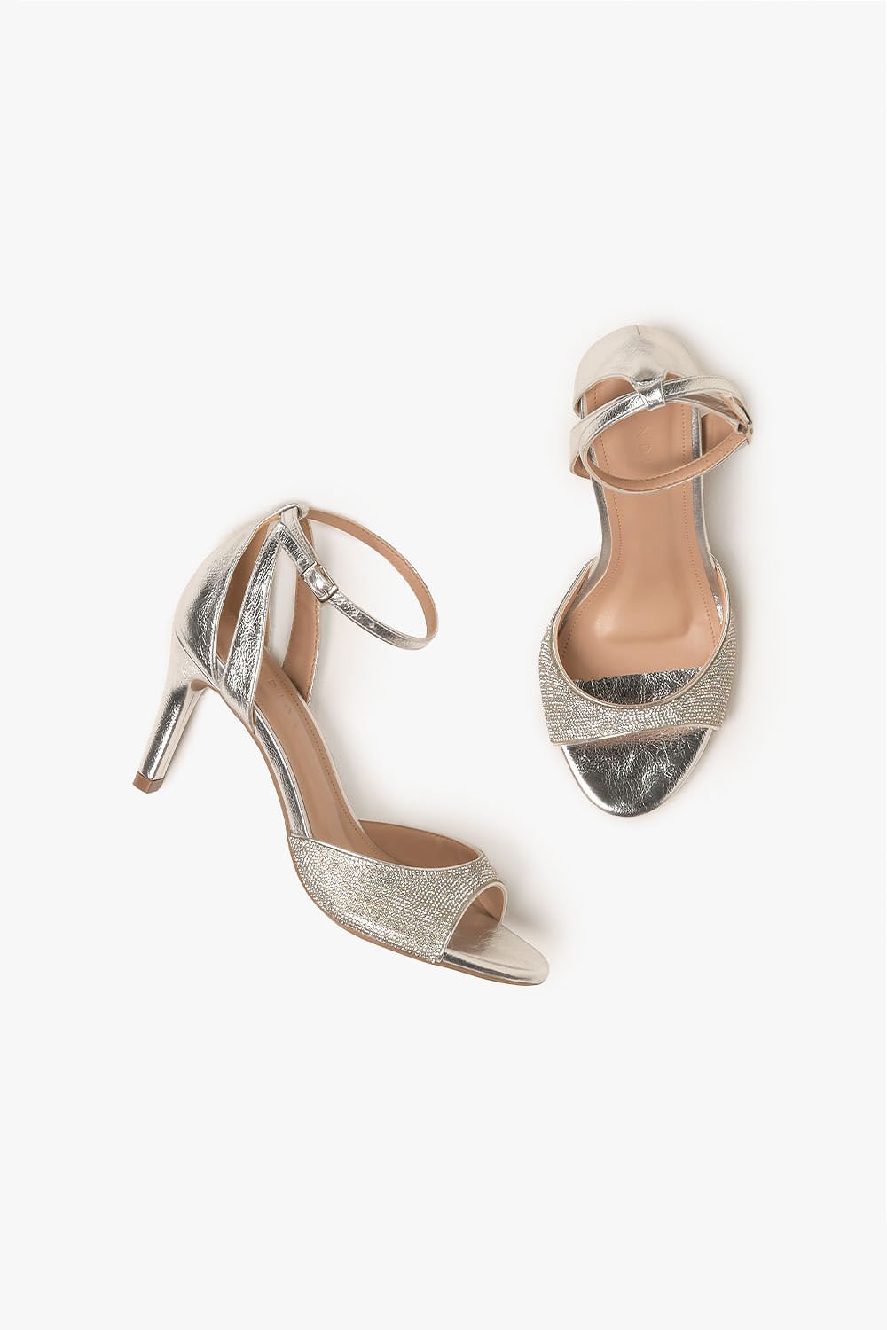 Sandália Feminina Salto Alto Mundial Miriel Prata 3