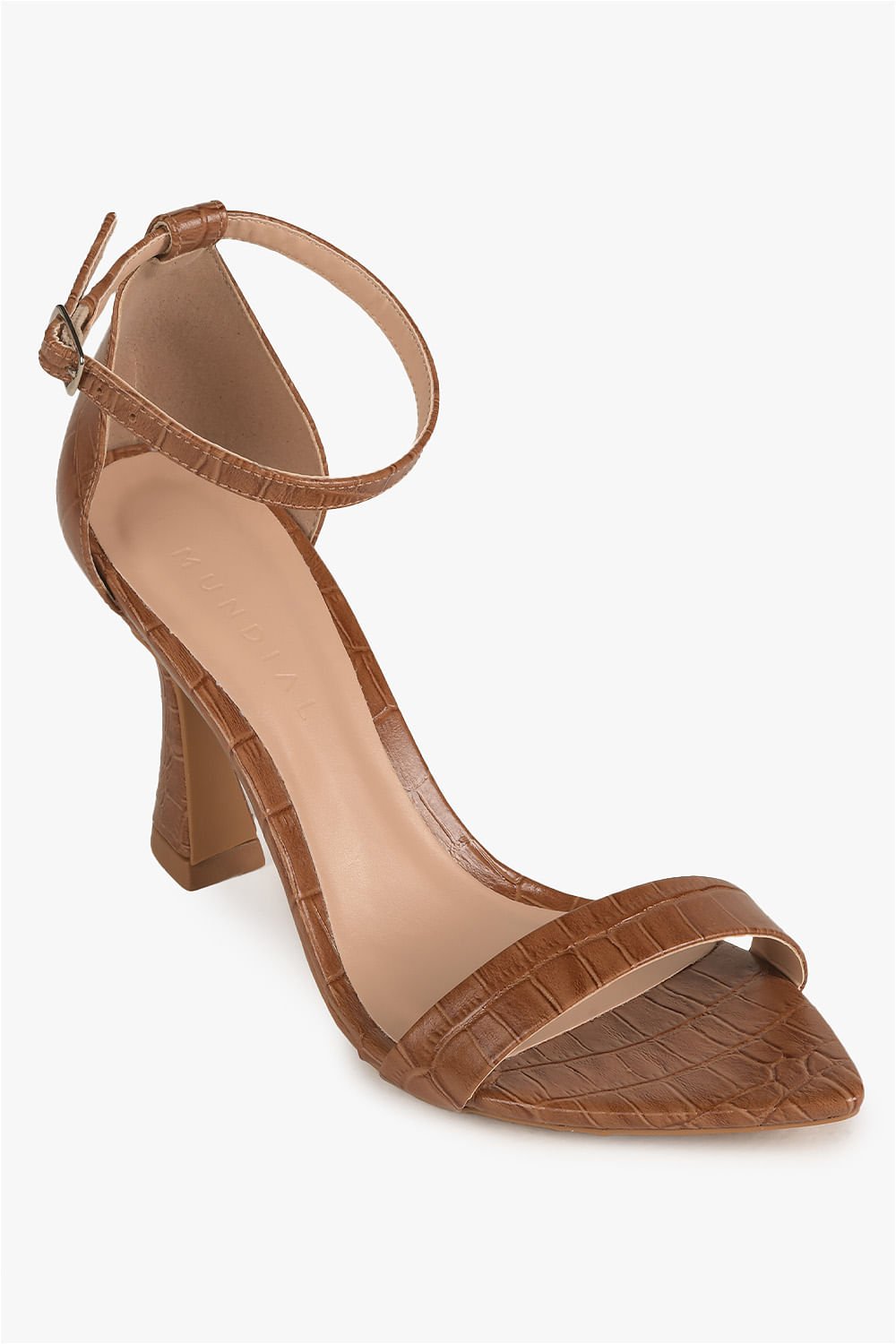 Sandália Feminina Salto Alto Mundial Francisca Marrom 4