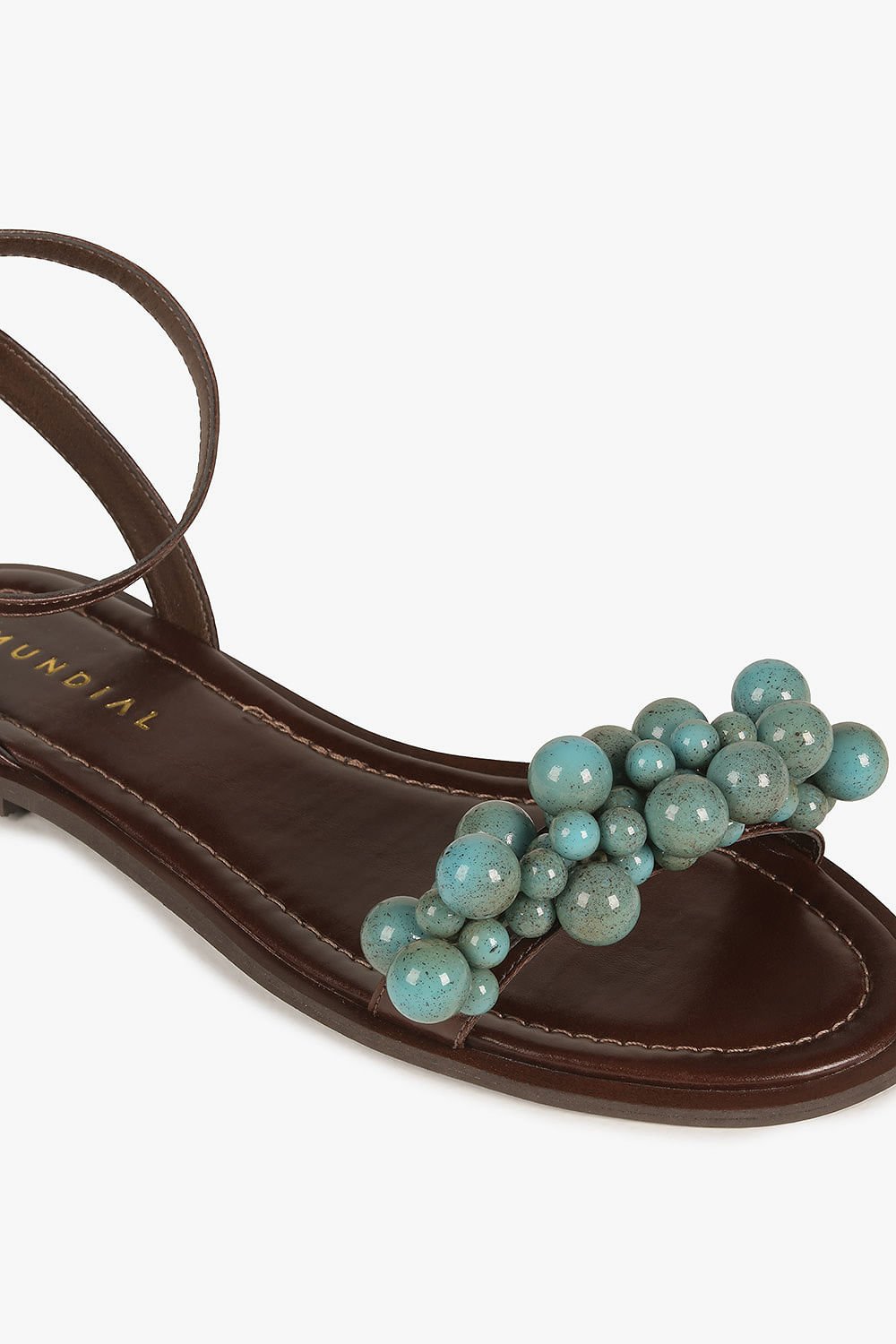 Rasteira Feminina Mundial Eliz Café/Verde 3