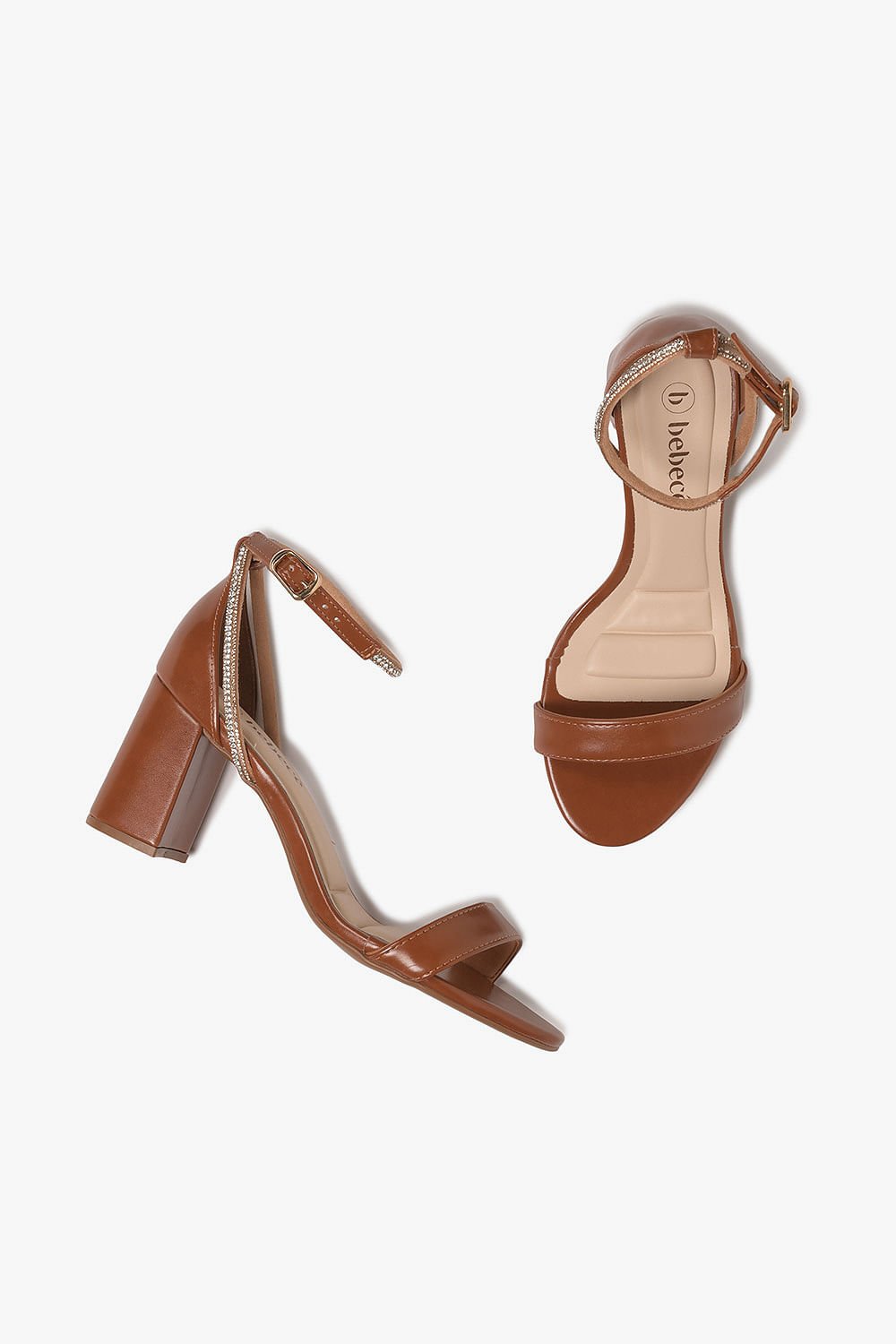 Sandália Feminina Salto Médio Bebecê Valerie Marrom 3