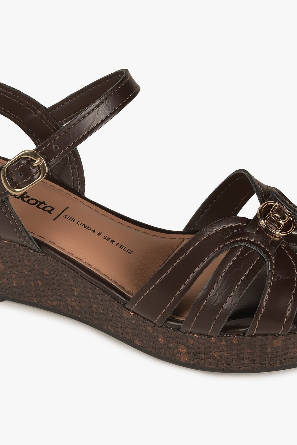 Sandália Feminina Anabela Dakota Fleur Marrom 2