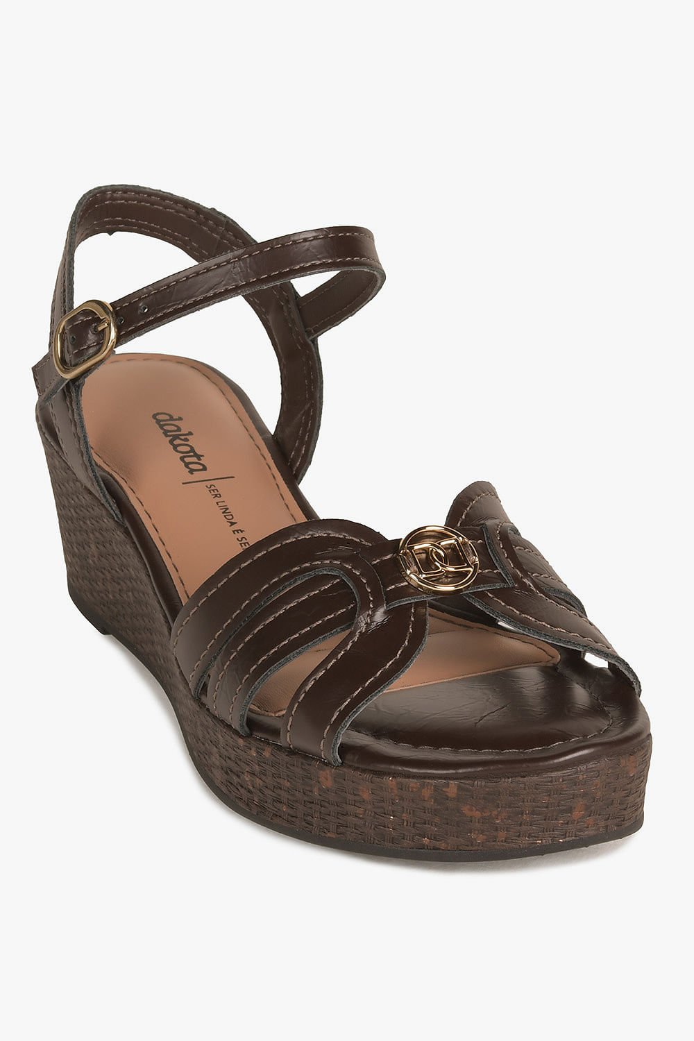 Sandália Feminina Anabela Dakota Fleur Marrom 4