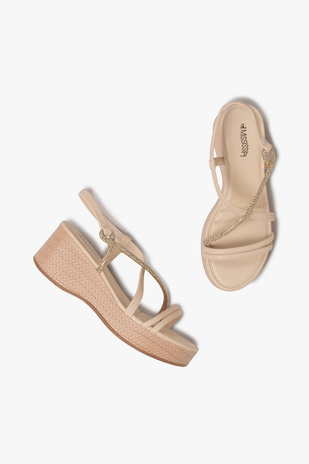 Sandália Feminina Anabela Mississipi Yracema Bege 3