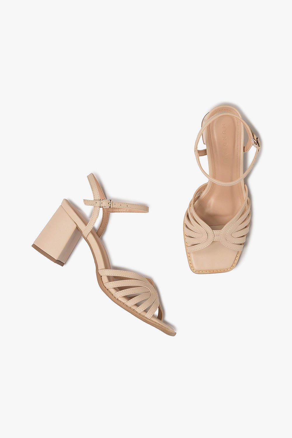 Sandália Feminina Salto Alto Mundial Green Bege 3